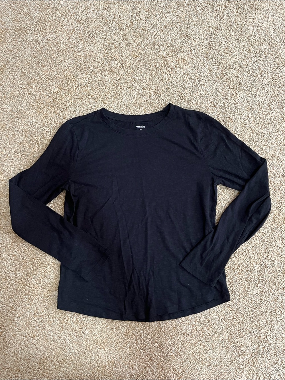 Sonoma Goods for Life Women's Black Long Sleeve Crewneck T-Shirt - Medium
